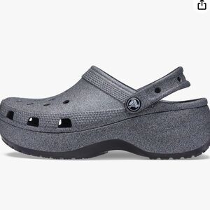 CROCS classic black glitter platform clogs. Women’s size 9.
